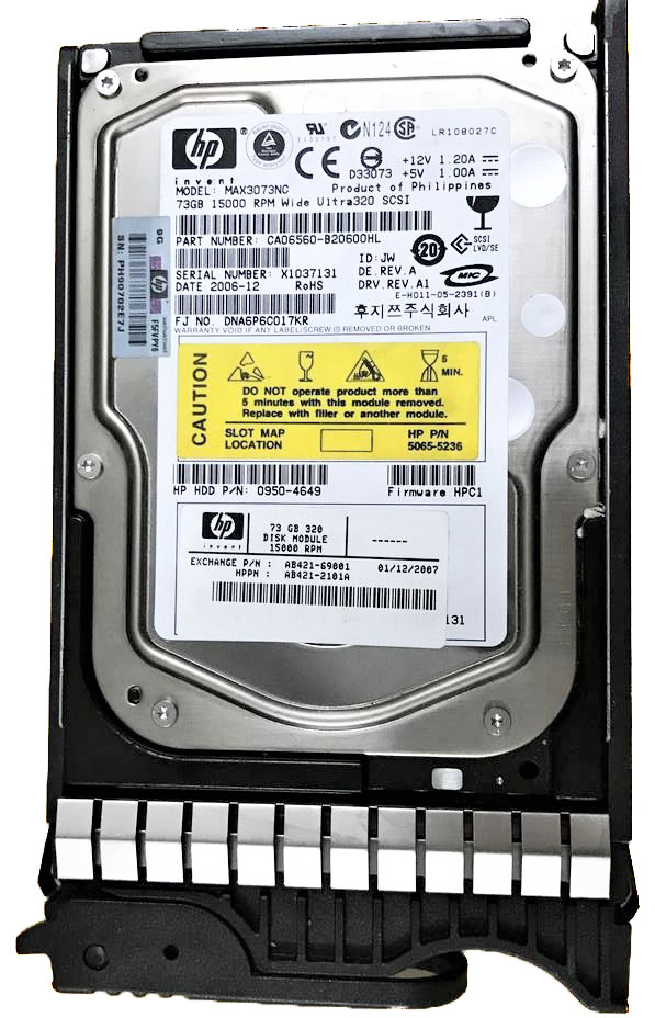 HP 73GB 15k RPM U320 SCSI 3.5" HDD