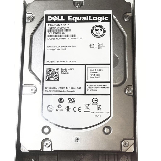 [00VX8J/9FN066-057/ST3600057SS ] Dell EqualLogic 600GB 15k RPM SAS 3.5" HDD