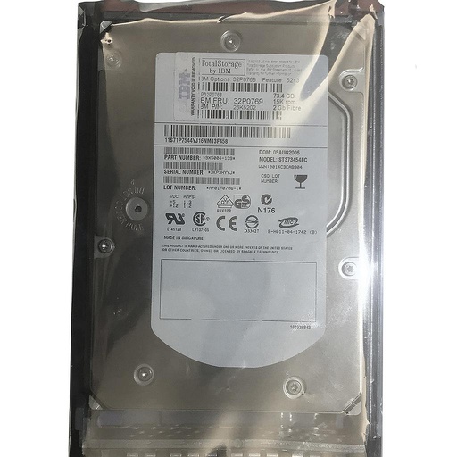 [32P0768/32P0769/26K5202/ST373454FC/9X5004-139] IBM 73.4GB 15k RPM 2Gb 3.5" HDD