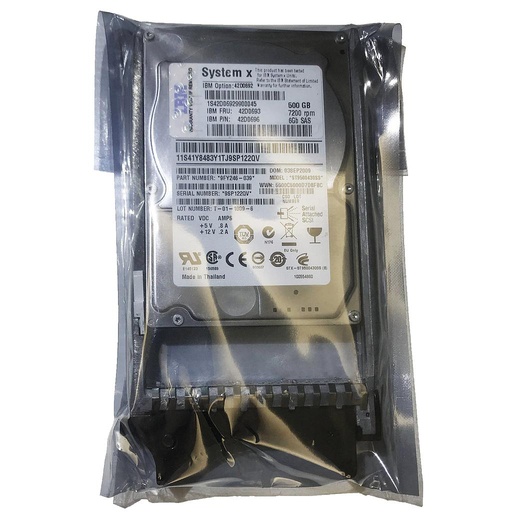 [42D0692/42D0693/42D0696/42D0708/42D0707/42D0711] IBM硬盘 IBM 500GB 7.2K RPM 2.5” SAS HDD