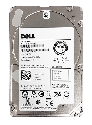 [2RR9T/099NCV/H5WGN/FR83F/08JRN4/ST900MM0006] 戴尔硬盘 Dell 900GB 10K RPM 6Gbps SAS SFF 2.5" HDD