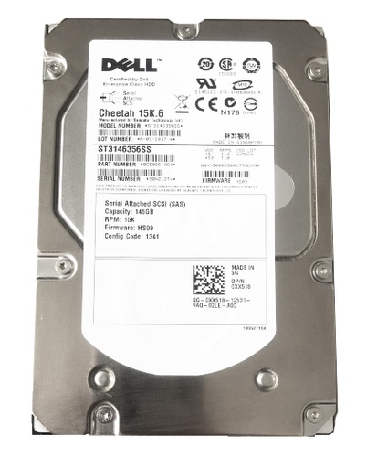 [0XX518/ST3145356SS] Dell 146GB 15K RPM SAS 3.5" HDD