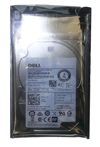 [ST2000NX0273/0XY986/0FVX7C/TMVN7/ST2000NX0463] Dell 2TB 7.2K NLSAS 12Gbps 512n 2.5" HDD