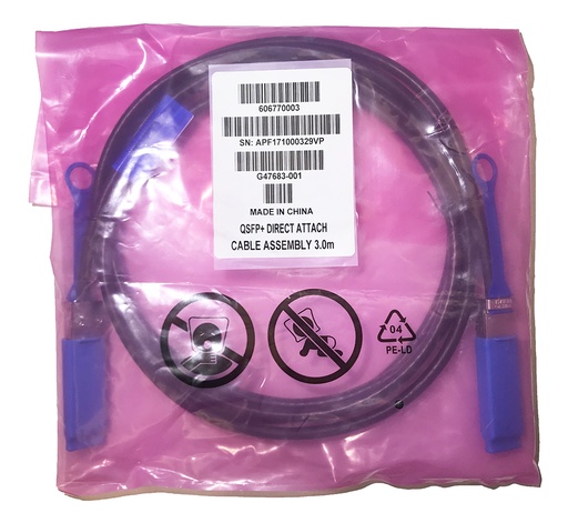 [XLDACBL3/606770003/G47683-001] Ethernet 40G QSFP+ Twinaxial Cable 3M