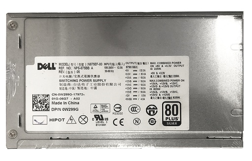 [N875EF-00/H875E-00/NPS-875BB A/0W299G/D875E001L/0J556T] Dell T5500/T5400 875W Power Supply 